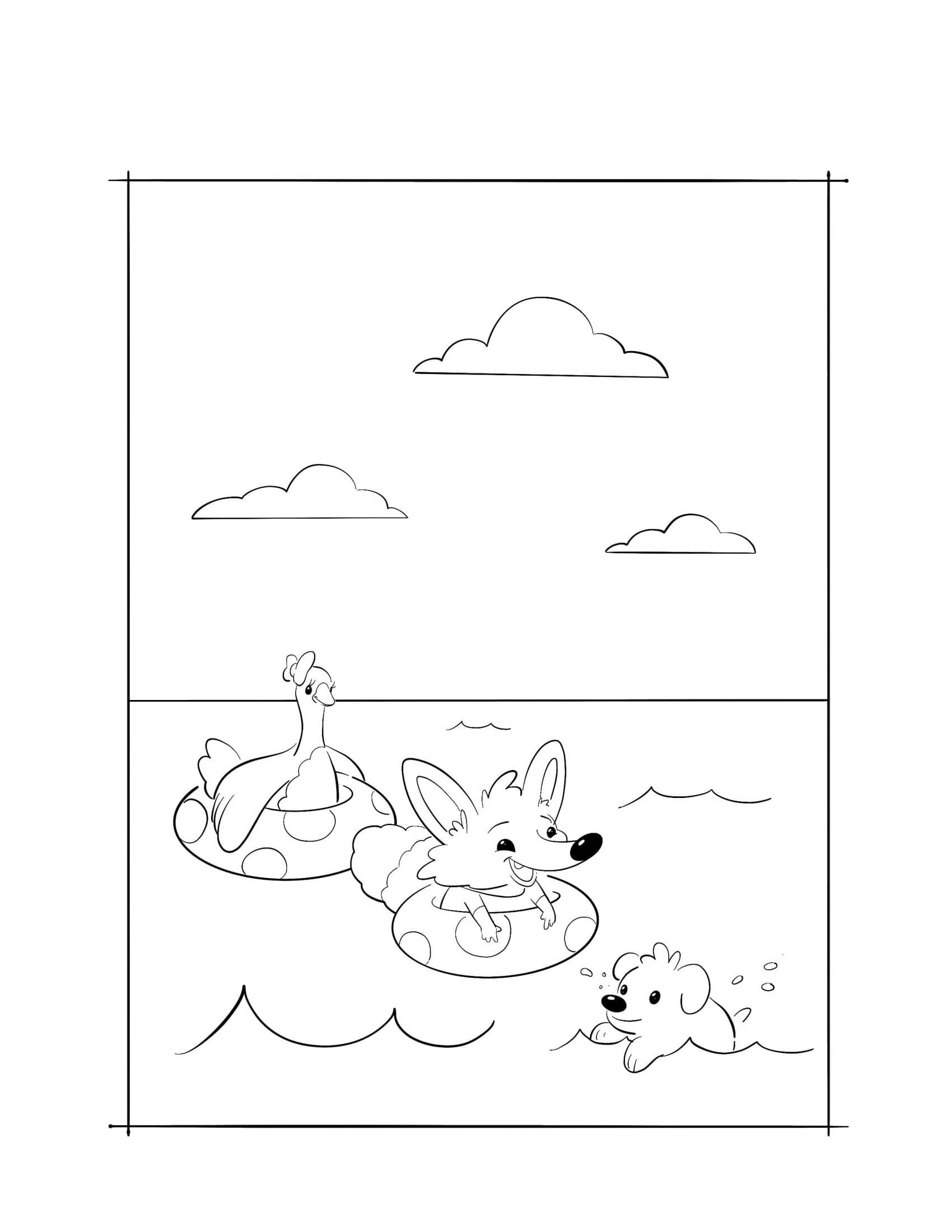 Fox and Goose Printable Coloring Book!